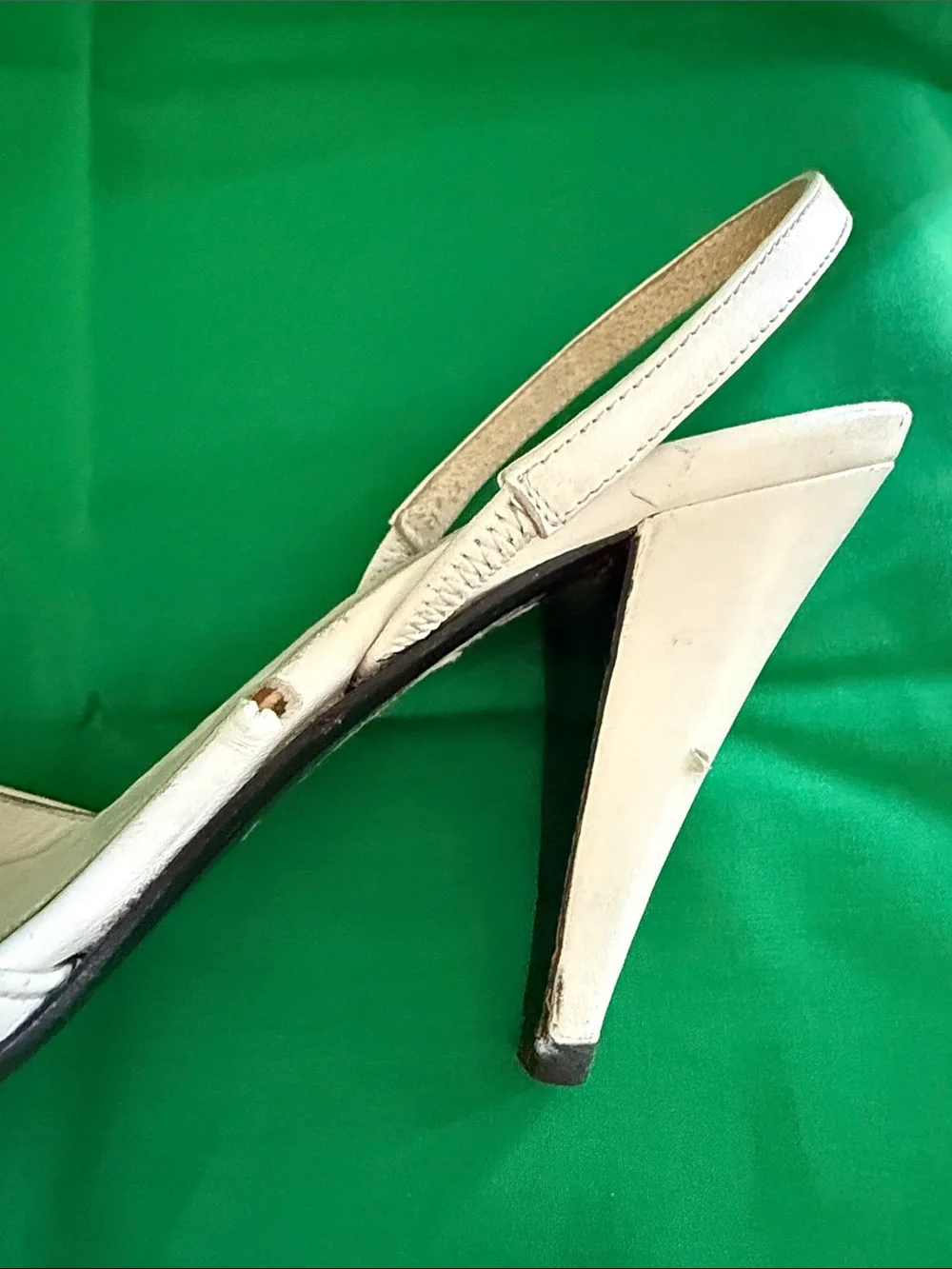 VINTAGE CELINE White Leather 🤍Slingback Sandals